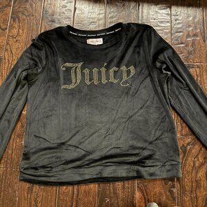 Juicy Couture Women’s Velvet/Velour Long Sleeve Sleep Shirt Size M Rhinestone